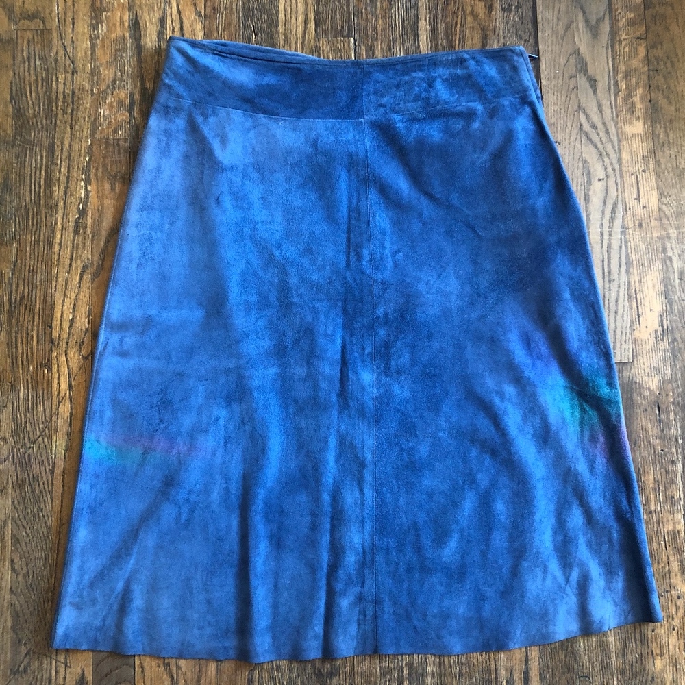 Lucien Pellat-Finet Electric Blue Suede Skirt